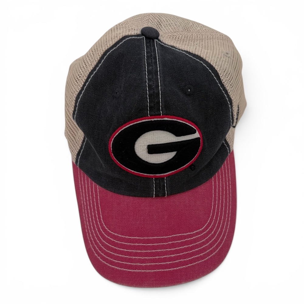 Top of the World Georgia Bulldogs Hat Mens OSFA Black Red Trucker Excellent